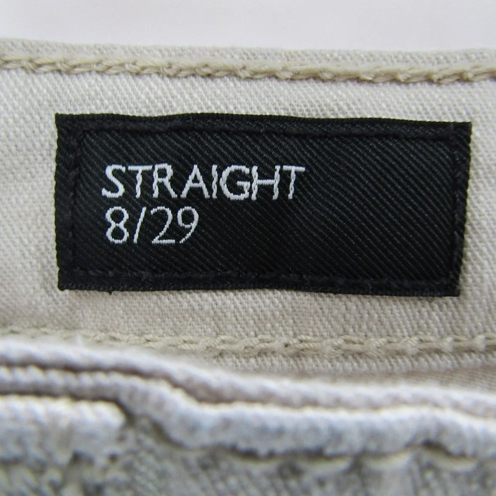 Beige Straight Leg Jeans 8/29 Nine West Mid Rise Stretch Embellished Pockets‎